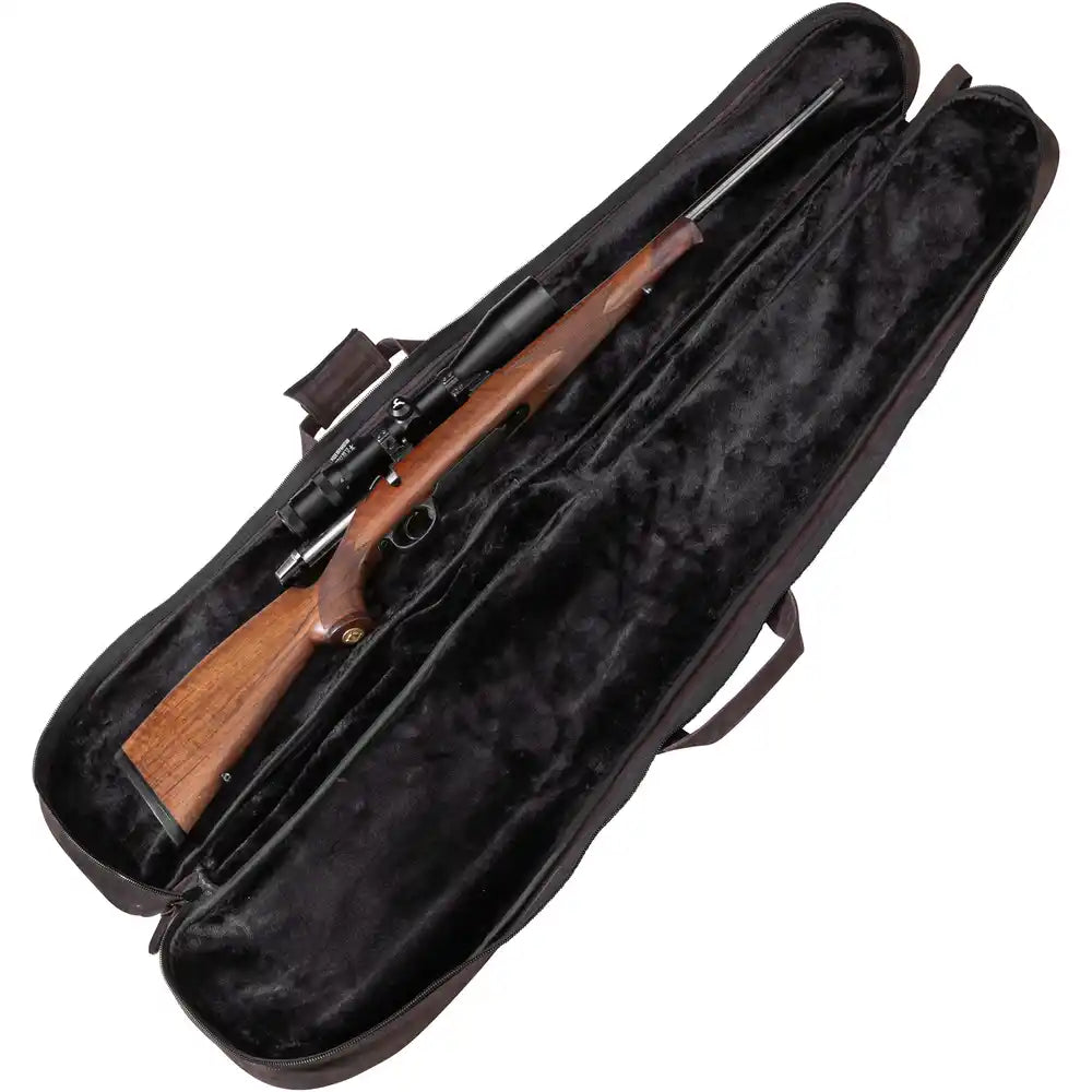Parforce Langwaffenfutteral „All-in“ Leder Braun/Oliv – Gewehrfutteral mit Rucksackriemen