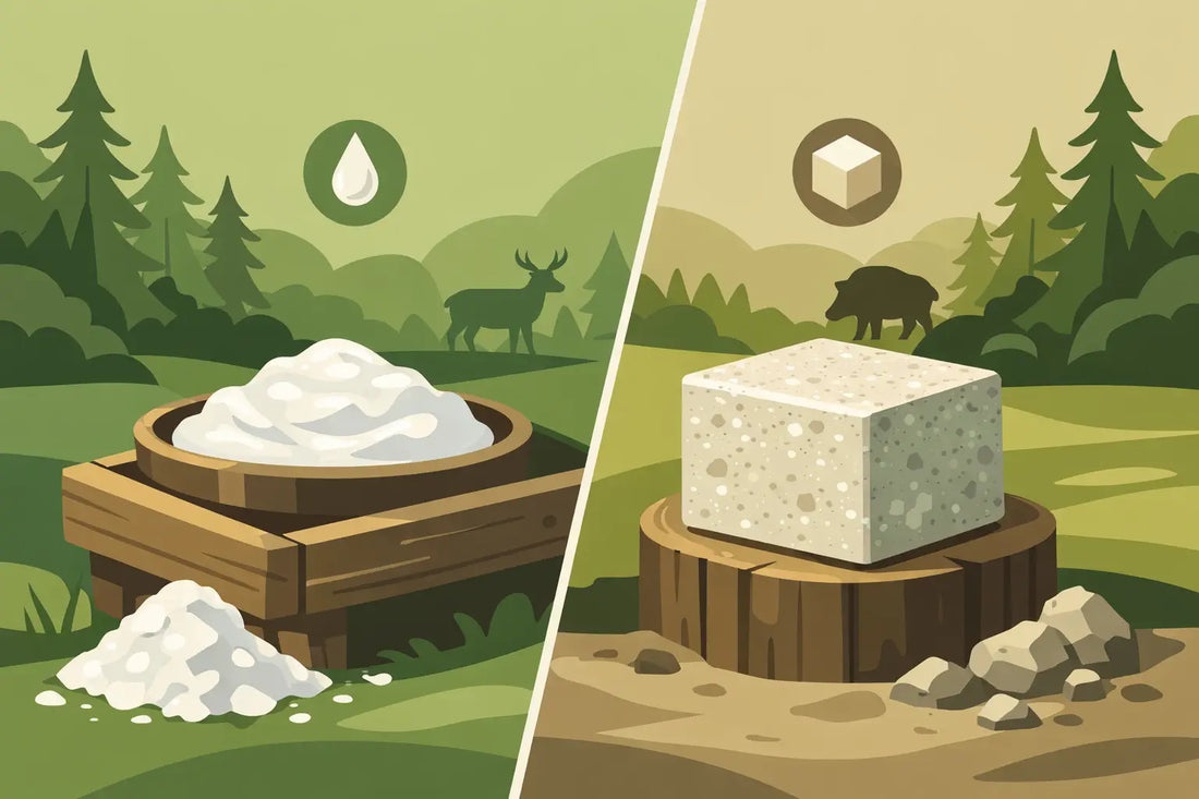 Salzpaste versus Mineralleckmasse im Revier