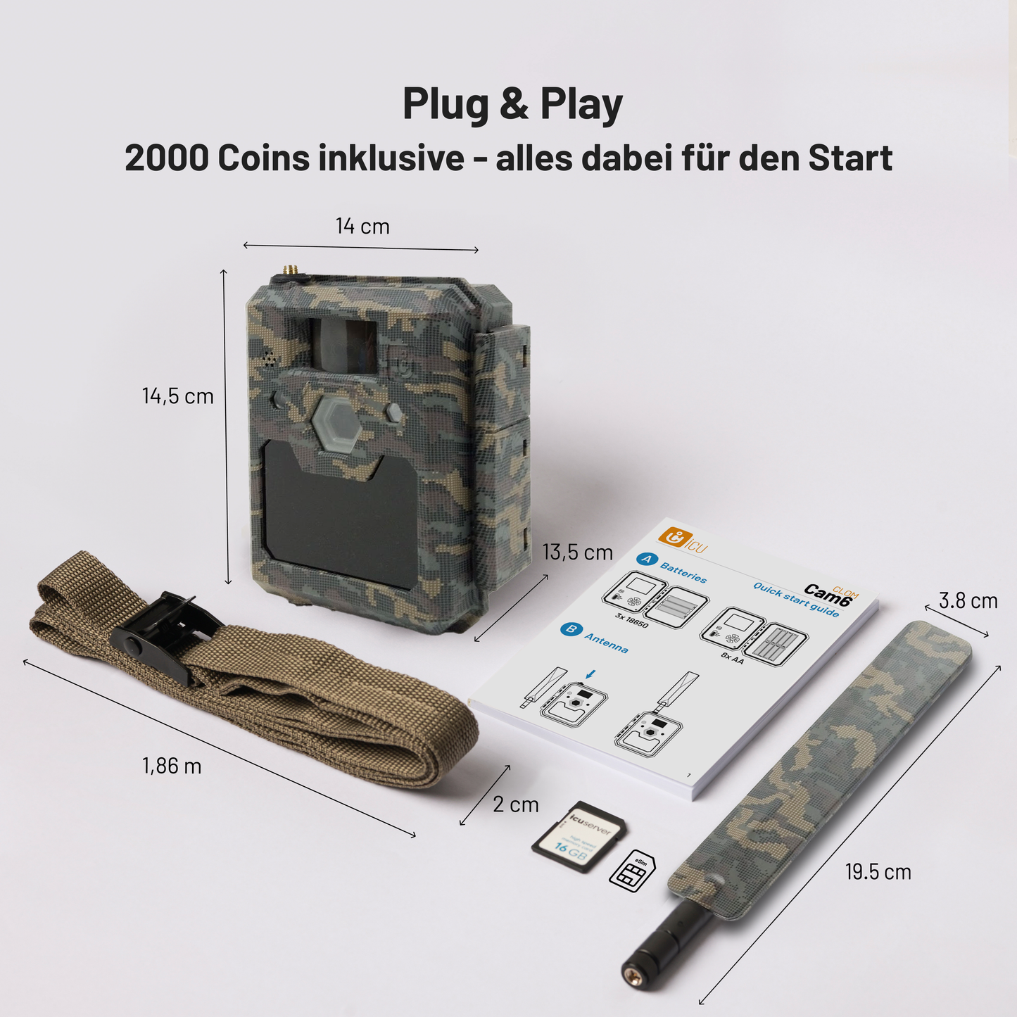 ICUICU CLOM Cam6 + 2.000 COINs & 16GB SD-Karte