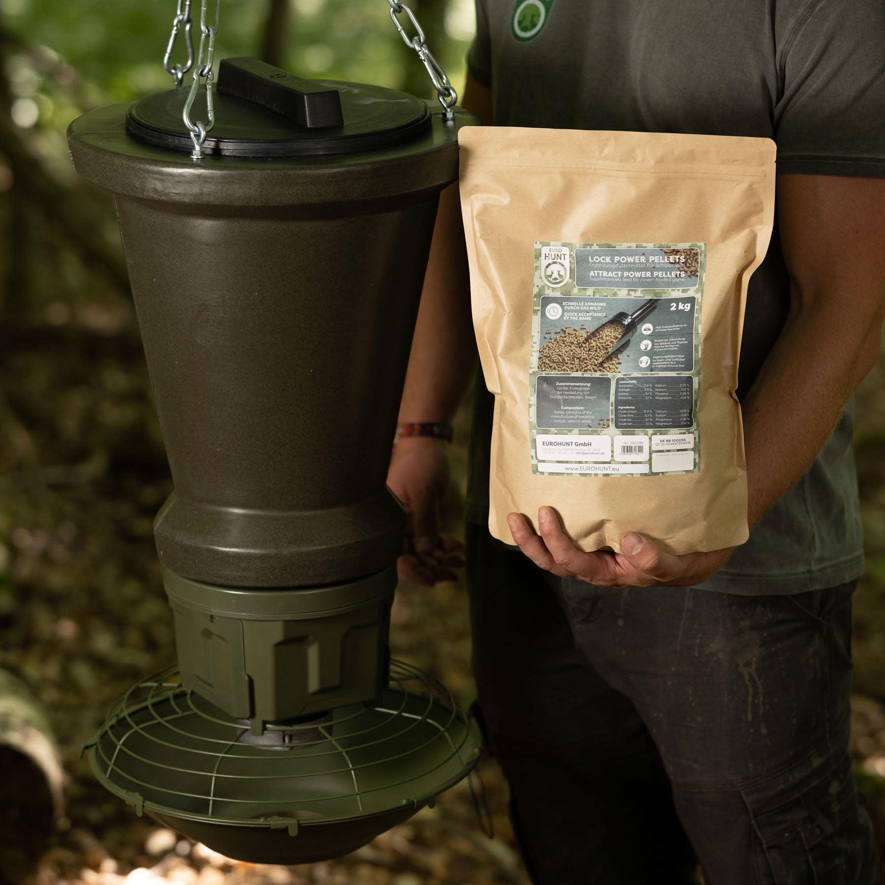 EurohuntFutterautomat Evolution mit Power Lock Pellets