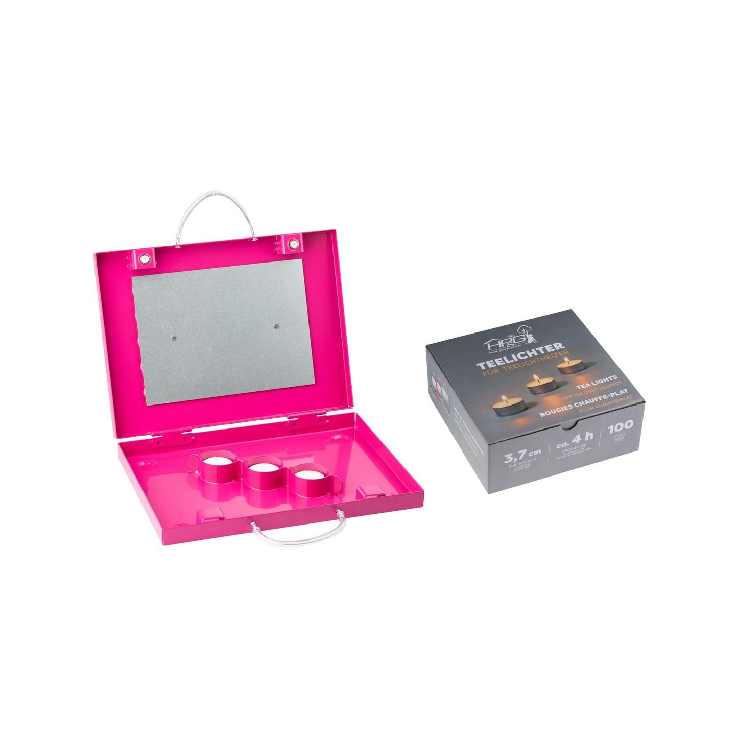 EUROHUNT Teelichtheizer grün, grau oder rosa