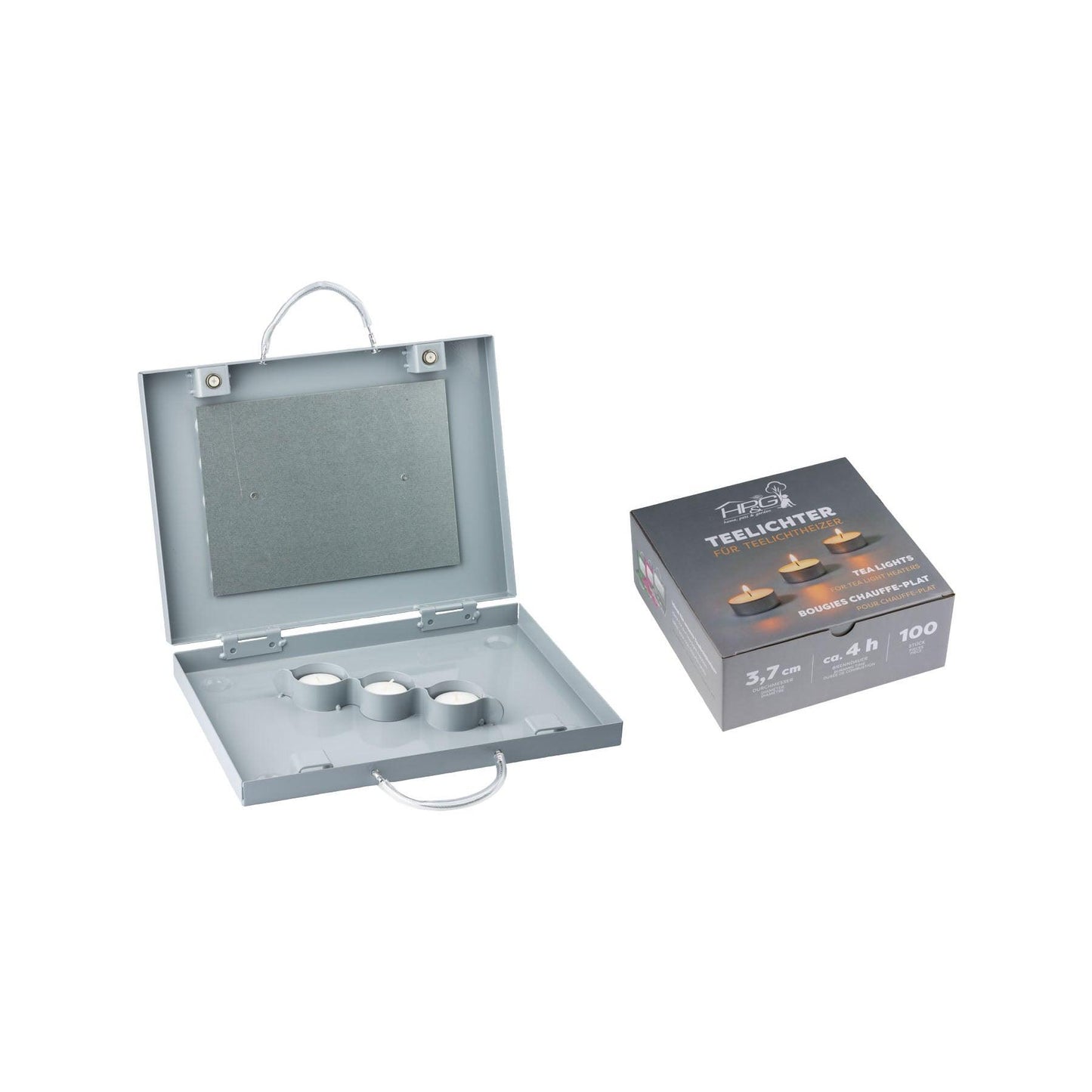 EUROHUNT Teelichtheizer grün, grau oder rosa