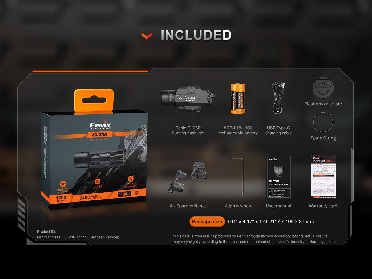 fenixlightFenix GL23R Laser Taktisches Laserlicht/Waffenlicht, 1200 LumenFenix GL23R Laser Taktisches Laserlicht/Waffenlicht, 1200 LumenForestHunt | Locker, Kirrmittel & JagdbedarfWaffenlicht