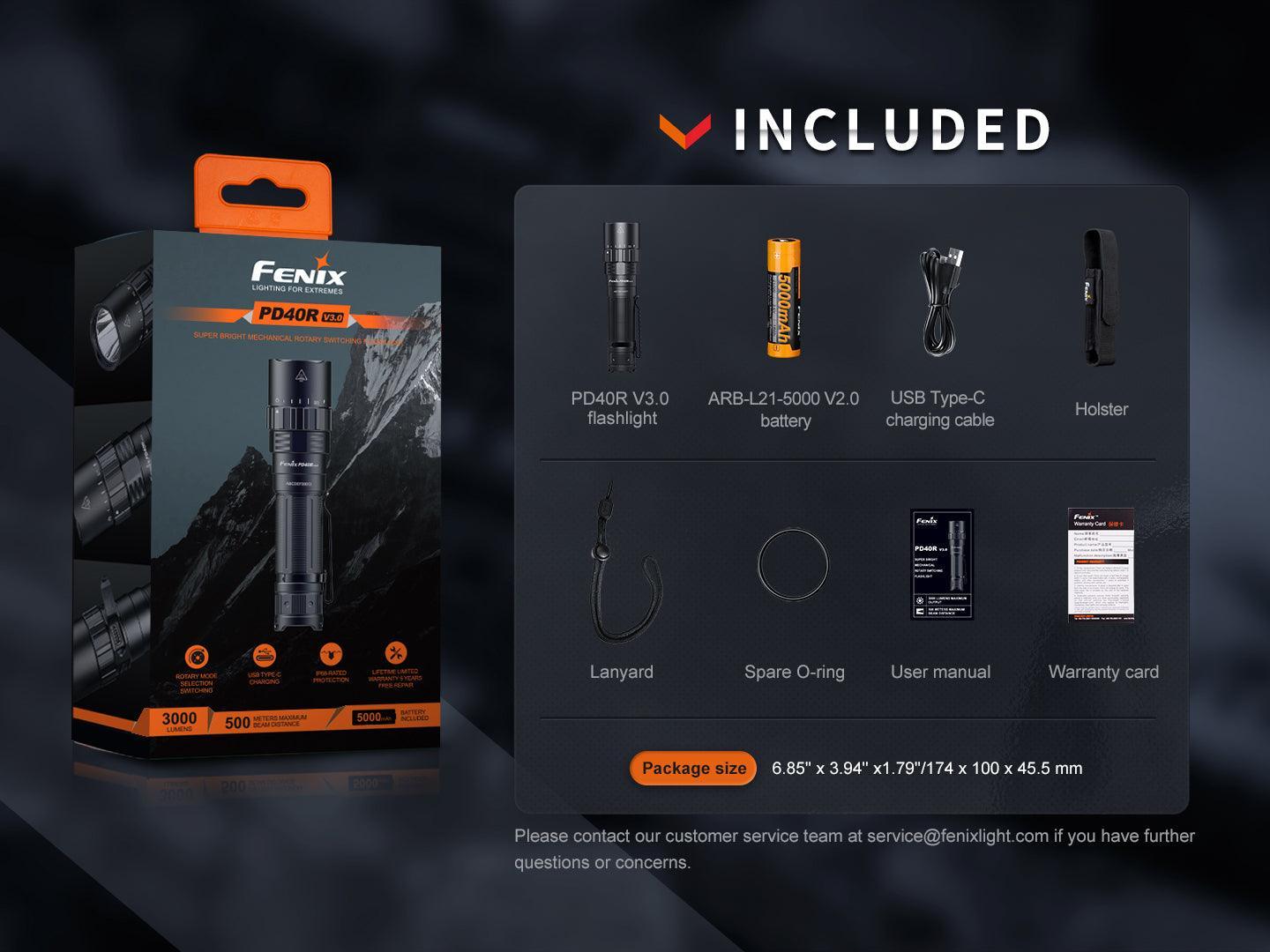 fenixlightFenix PD40R V3.0 Superhelle Taschenlampe mit mechanischem Drehschalter, 3000 LumenFenix PD40R V3.0 Superhelle Taschenlampe mit mechanischem Drehschalter, 3000 LumenForestHunt | Locker, Kirrmittel & JagdbedarfTaschenlampe