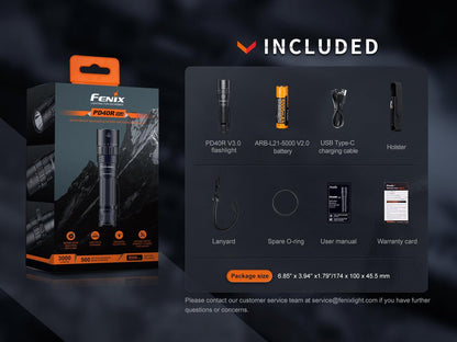 fenixlightFenix PD40R V3.0 Superhelle Taschenlampe mit mechanischem Drehschalter, 3000 LumenFenix PD40R V3.0 Superhelle Taschenlampe mit mechanischem Drehschalter, 3000 LumenForestHunt | Locker, Kirrmittel & JagdbedarfTaschenlampe