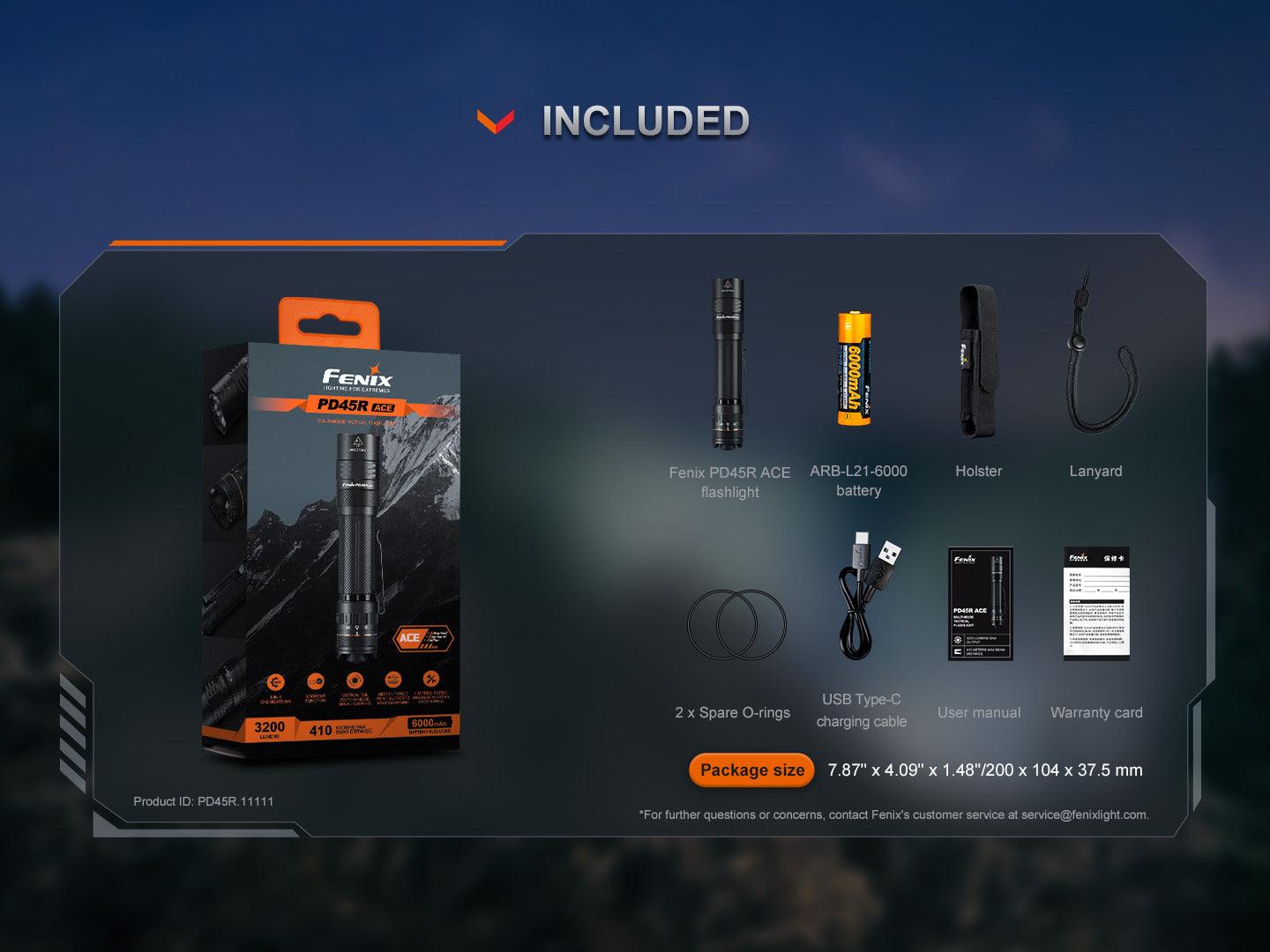 fenixlightFenix PD45R ACE Multi-Mode taktische Taschenlampe, 3200 LumenFenix PD45R ACE Multi-Mode taktische Taschenlampe, 3200 LumenForestHunt | Locker, Kirrmittel & JagdbedarfTaschenlampe