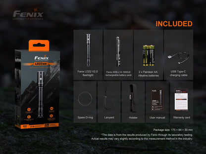 fenixlightFenix LD22 V2.0 Vielseitige Outdoor- und EDC-Taschenlampe, 800 LumenFenix LD22 V2.0 Vielseitige Outdoor- und EDC-Taschenlampe, 800 LumenForestHunt | Locker, Kirrmittel & JagdbedarfTaschenlampe