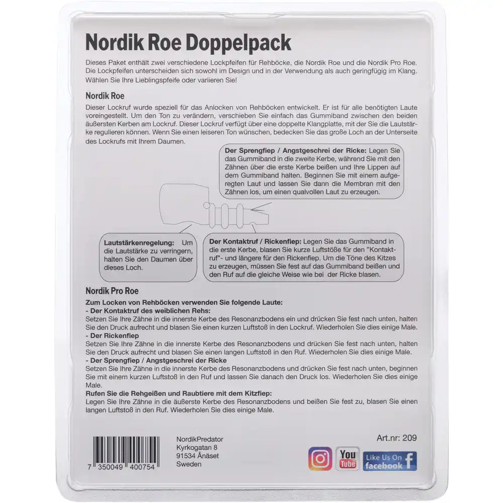 Nordik Roe Lockruf Set Jagd Lockinstrumente