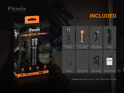 fenixlightFenix TK16 V2.0 Taktische Taschenlampe mit Doppelschalter, 3100 LumenFenix TK16 V2.0 Taktische Taschenlampe mit Doppelschalter, 3100 LumenForestHunt | Locker, Kirrmittel & JagdbedarfTaschenlampe