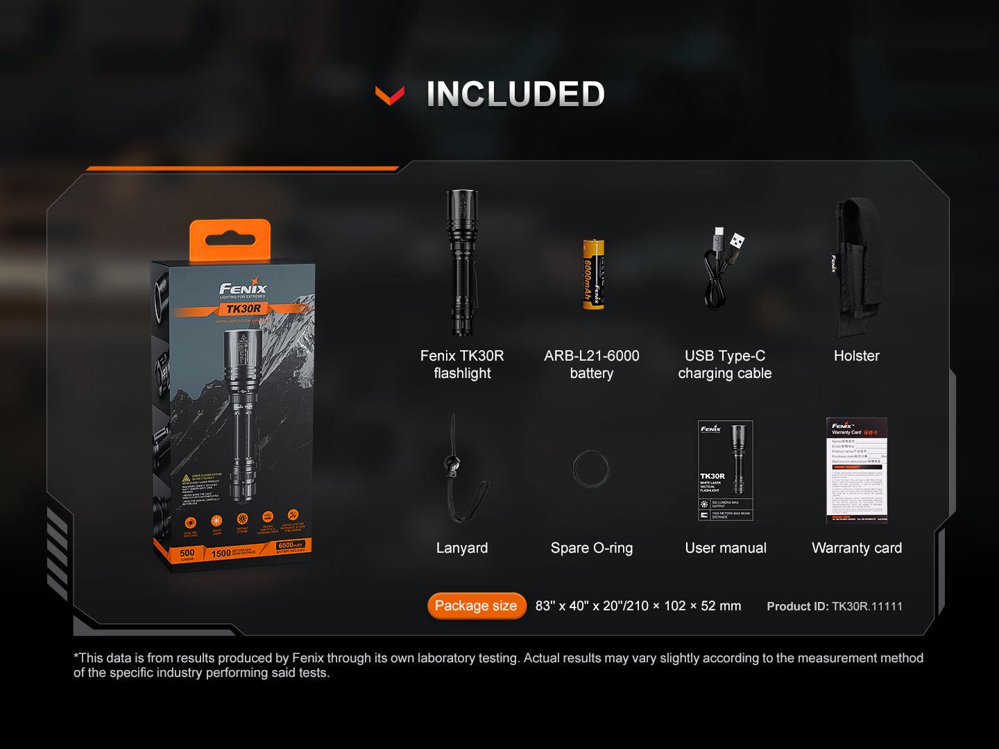 fenixlightFenix TK30R Taktische Taschenlampe mit weißem Laser, 500 Lumen WeißlichtFenix TK30R Taktische Taschenlampe mit weißem Laser, 500 Lumen WeißlichtForestHunt | Locker, Kirrmittel & JagdbedarfTaschenlampe