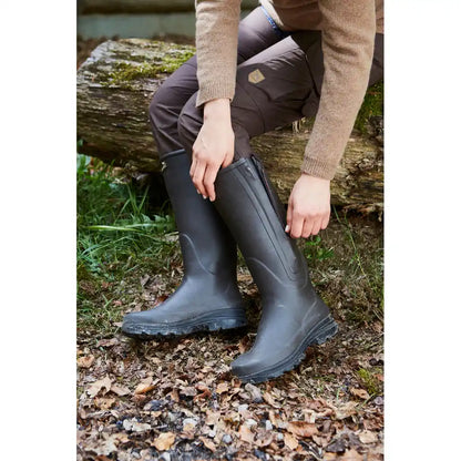 Gummistiefel mit Reißverschluss und Neoprenfutter, oliv