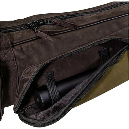 Parforce Langwaffenfutteral „All-in“ Leder Braun/Oliv – Gewehrfutteral mit Rucksackriemen